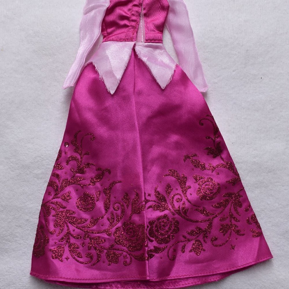 Disney Store Sleeping Beauty Pink Velvet Long Gown Dress Replacement Dress - Picture 7 of 10